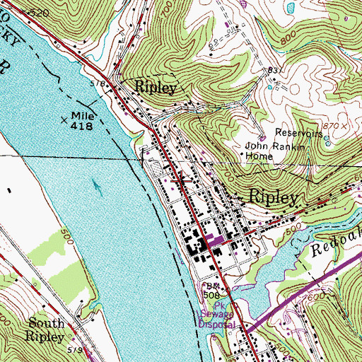 Topographic Map of Ripley Museum, OH