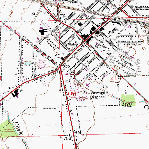 Topographic Map of Assembly of God Church, OH