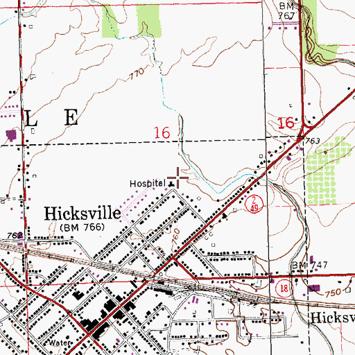 Topographic Map of Community Memorial Hospital, OH
