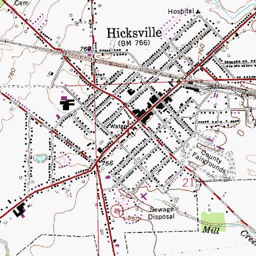 Topographic Map of Johnson Memorial Library, OH