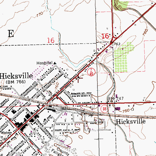 Topographic Map of Saint Johns Lutheran Church, OH