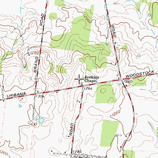 Topographic Map of Jenkins Chapel Cemetery, OH