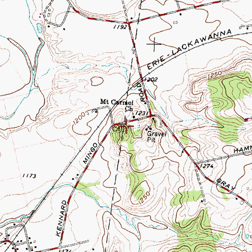 Topographic Map of Mount Carmel Cemetery, OH