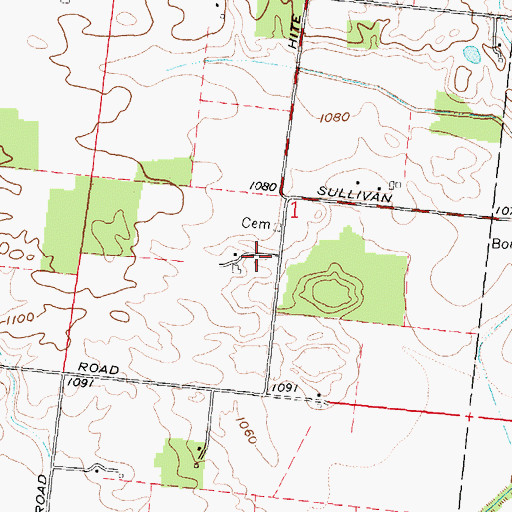 Topographic Map of Ziegler Cemetery, OH