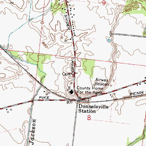 Topographic Map of Clark County Home Infirmary Cemetery, OH