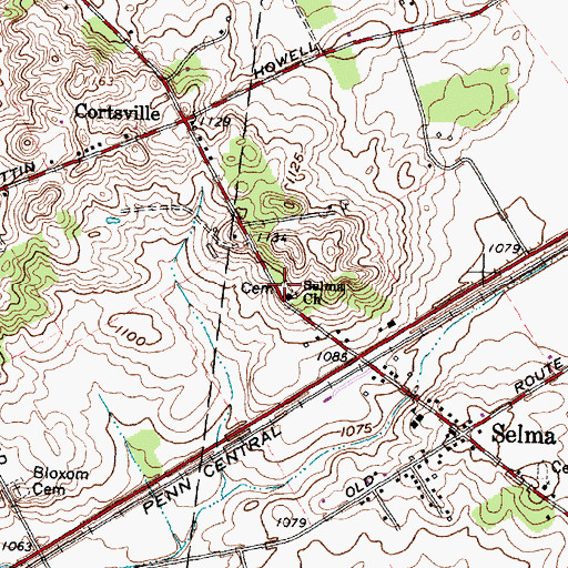 Topographic Map of Selma Methodist Episcopal Cemetery, OH