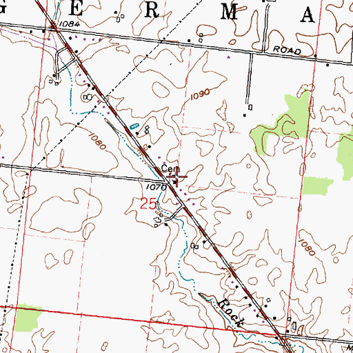 Topographic Map of Sims Chapel Cemetery, OH