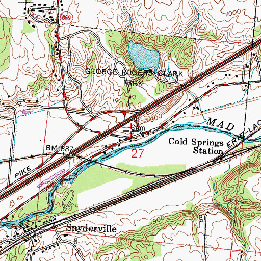 Topographic Map of Tecumseh Cemetery, OH