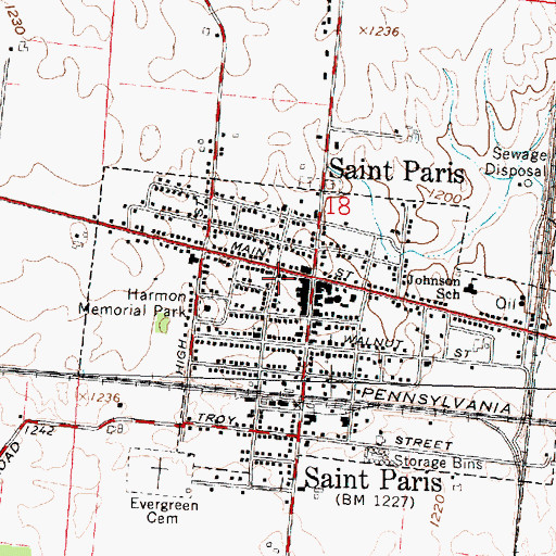 Topographic Map of Covenant Lutheran Church, OH