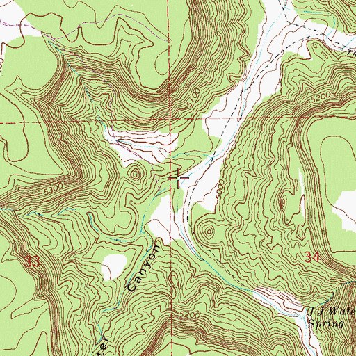 Topographic Map of Blue Water Canyon, CO