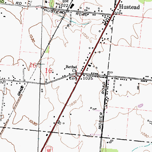Topographic Map of Bethel Lutheran Cemetery, OH