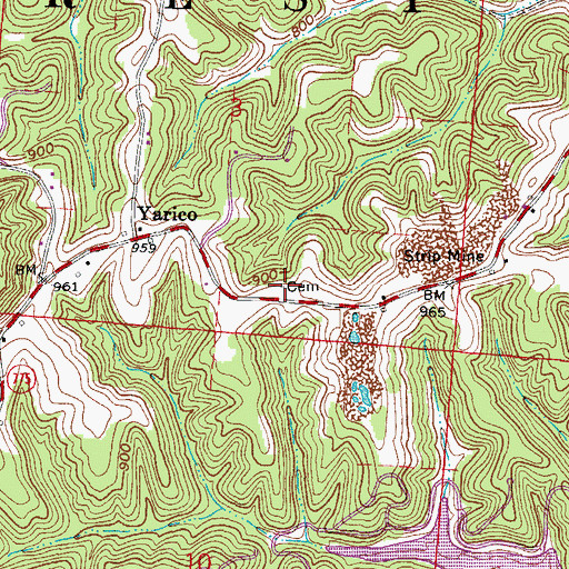 Topographic Map of Brumfield Cemetery, OH