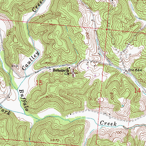 Topographic Map of Buffalo Cemetery, OH