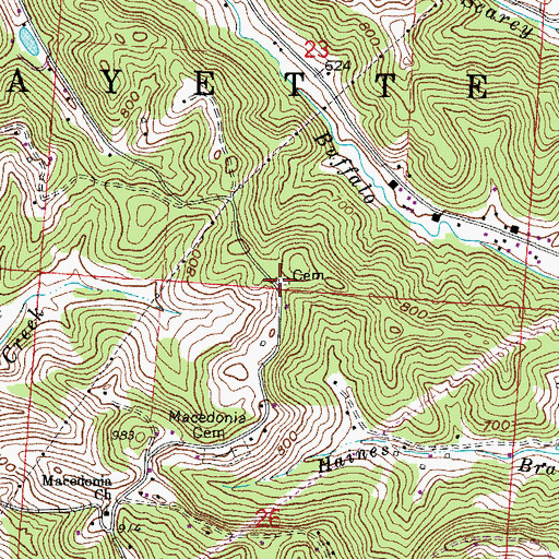 Topographic Map of Freewill Cemetery, OH