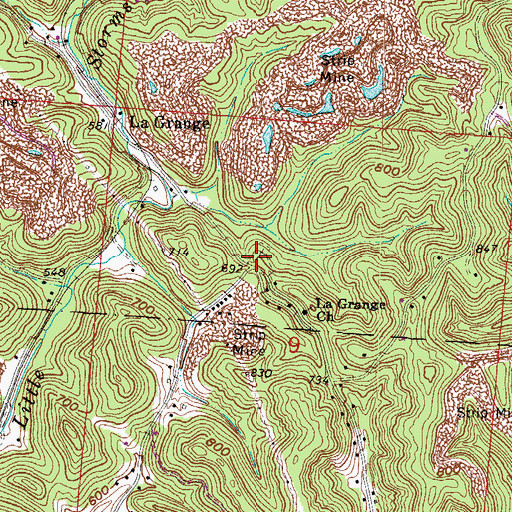 Topographic Map of La Grange Cemetery, OH