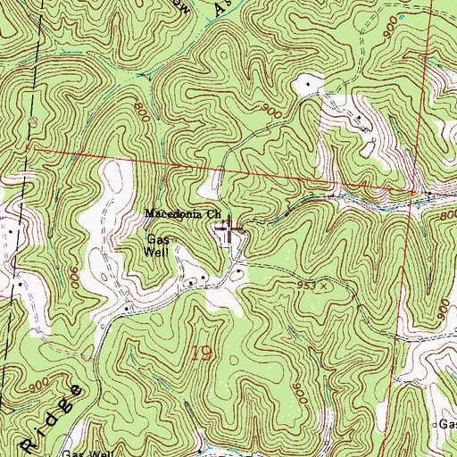Topographic Map of Macedonia Cemetery, OH