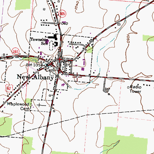 Topographic Map of Kerr-Harrington House Museum, OH