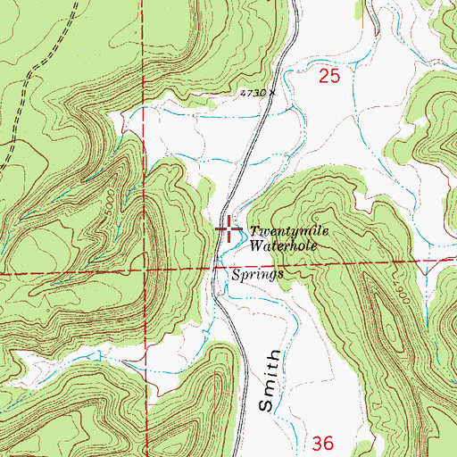 Topographic Map of Twentymile Waterhole, CO