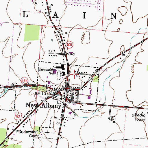 Topographic Map of The Offices at North High Place, OH
