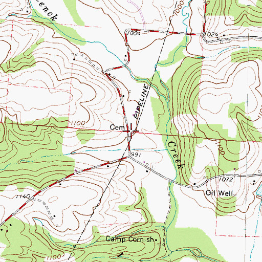 Topographic Map of Baker - Barker - Patterson Cemetery, OH