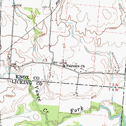 Topographic Map of Fairview Cemetery, OH