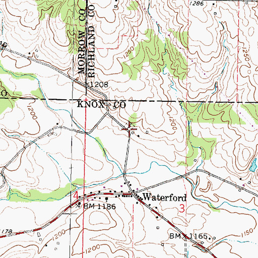 Topographic Map of Levering Cemetery, OH