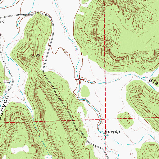 Topographic Map of Blacktail Canyon, CO