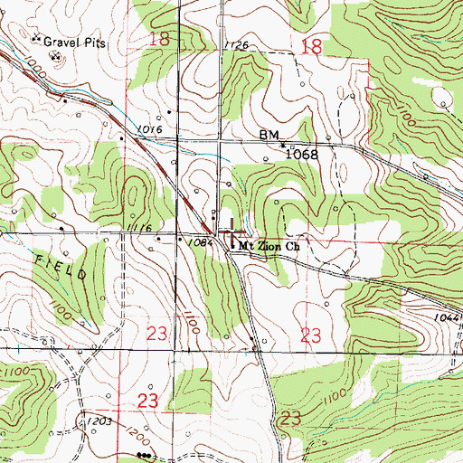Topographic Map of Mount Zion Cemetery, OH