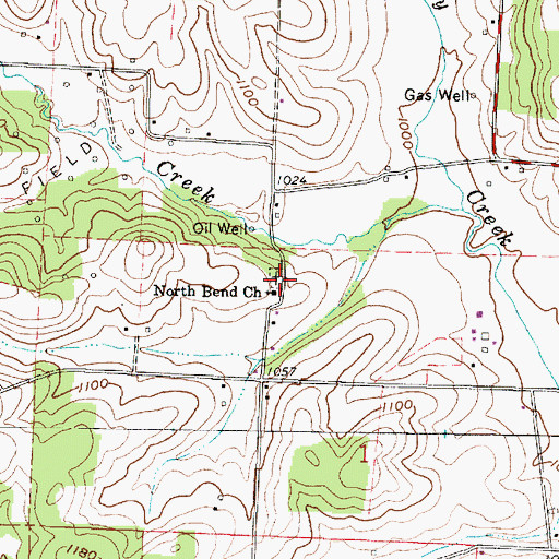 Topographic Map of North Bend Church of the Brethren Cemetery, OH