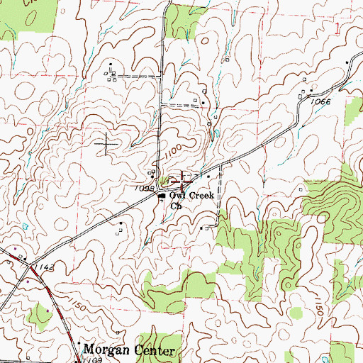 Topographic Map of Owl Creek Cemetery, OH