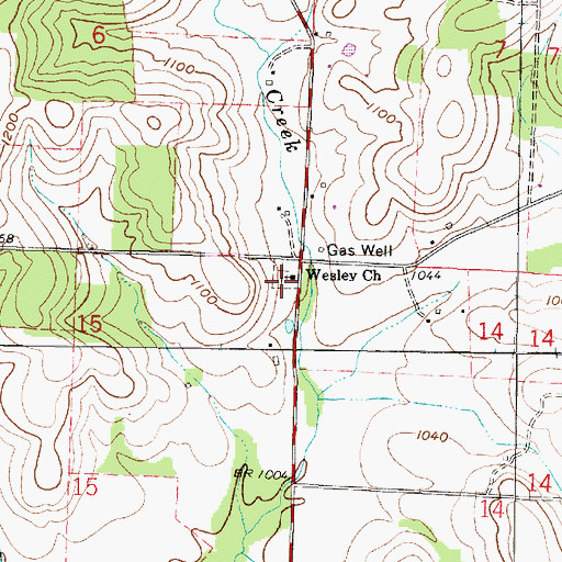 Topographic Map of Wesley Chapel Cemetery, OH