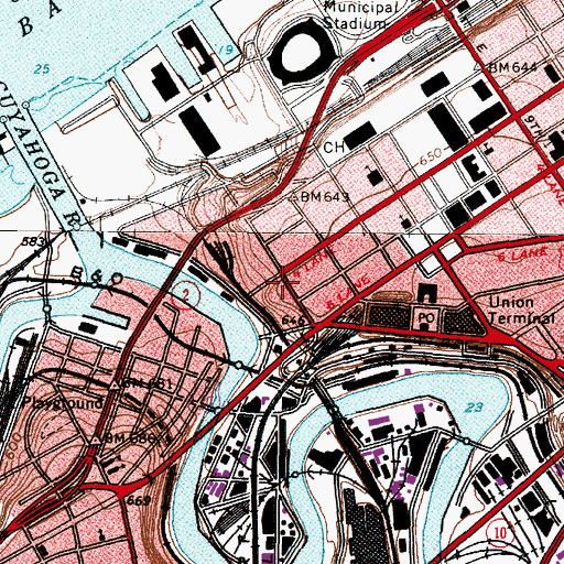 Topographic Map of Crittenden Block, OH