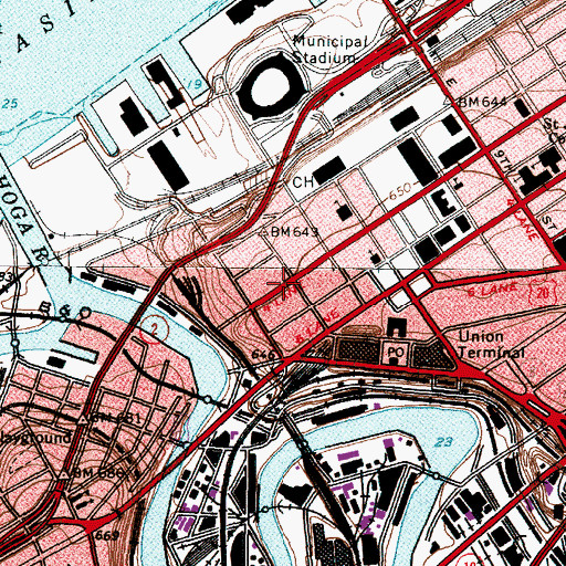 Topographic Map of Hoyt Atrium, OH