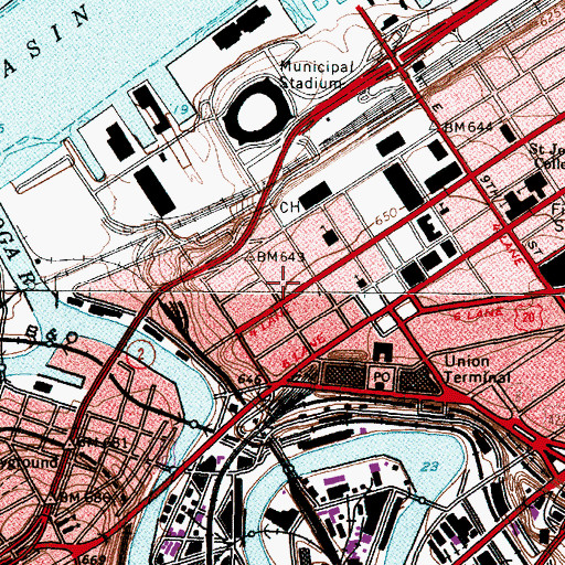 Topographic Map of Klein-Marks Building, OH