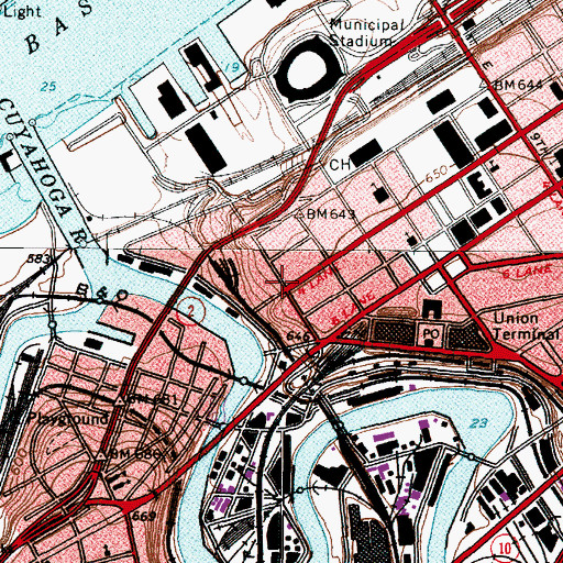 Topographic Map of Otis Terminal, OH