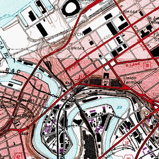 Topographic Map of Perry-Payne Building, OH