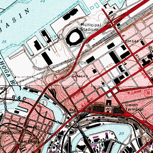 Topographic Map of Stone Block, OH