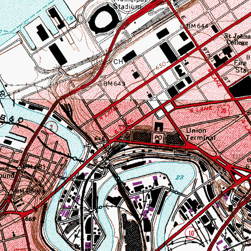 Topographic Map of Rockefeller Building, OH