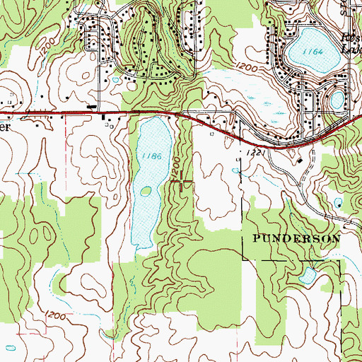 Topographic Map of Mushers Trail, OH