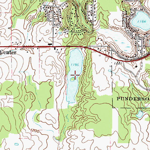 Topographic Map of Pine Lake, OH