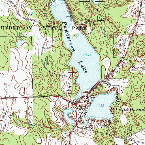 Topographic Map of Punderson Manor House, OH