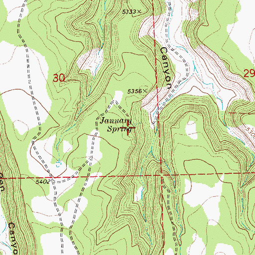 Topographic Map of January Spring, CO