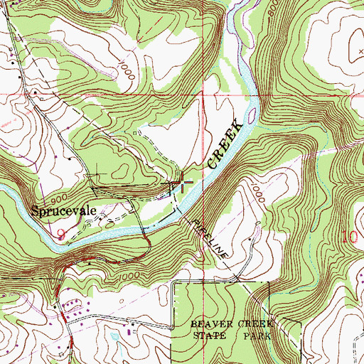 Topographic Map of Fishermans Trail, OH