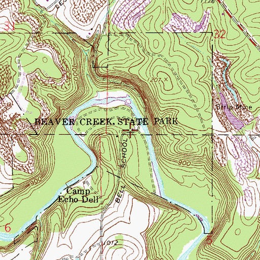 Topographic Map of Gastons Mill, OH