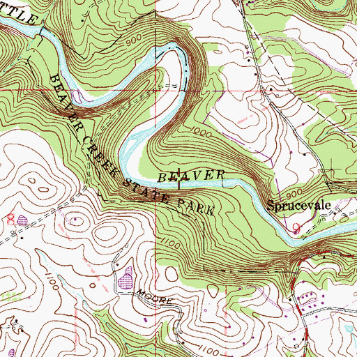 Topographic Map of Gretchens Lock Trail, OH