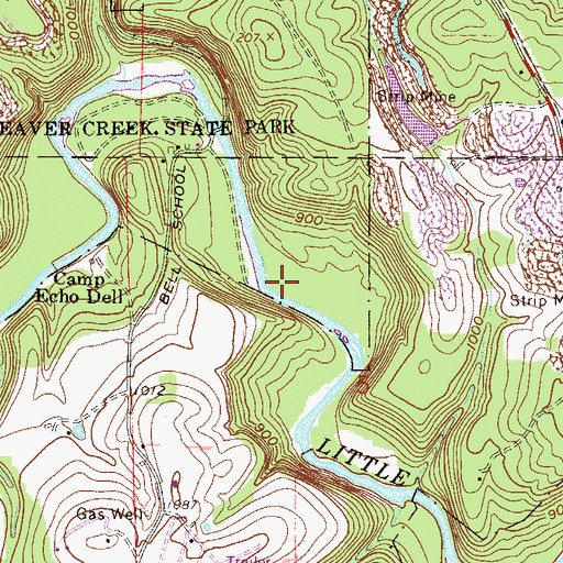 Topographic Map of Vondergreen Trail, OH