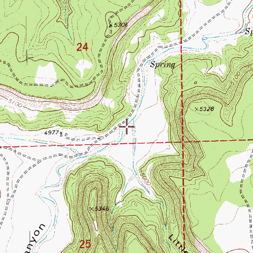 Topographic Map of Little Cedar Pen Canyon, CO