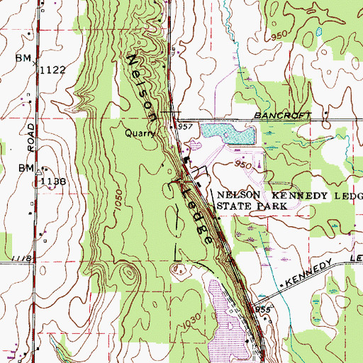 Topographic Map of Cascade Falls, OH