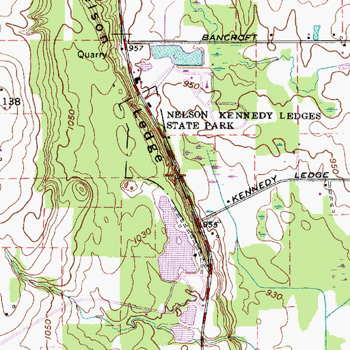 Topographic Map of Minnehaha Falls, OH