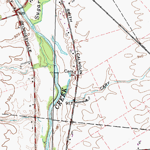 Topographic Map of Smith-Calhoun Road Cemetery, OH